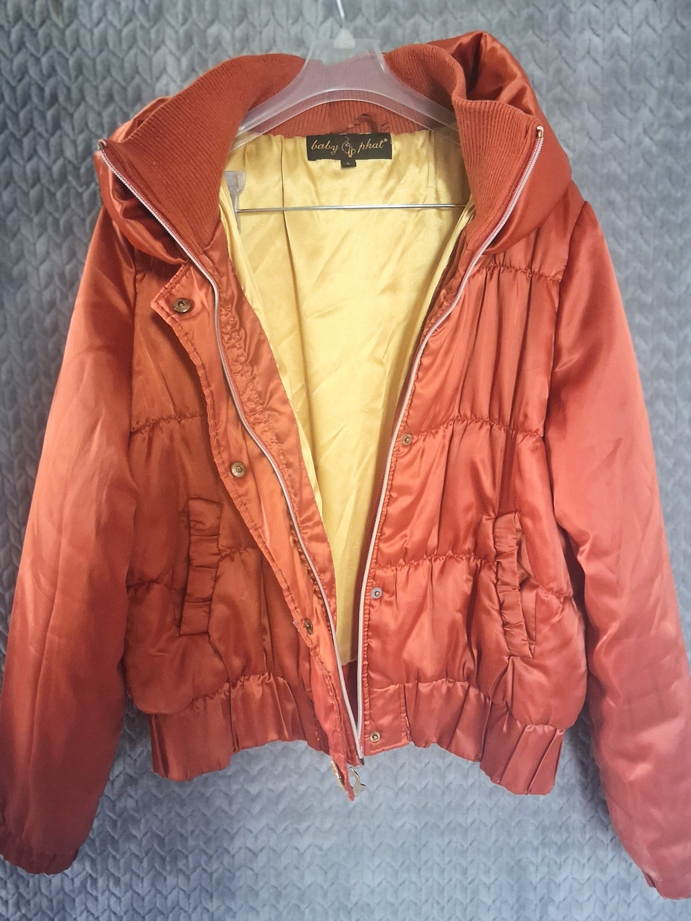 Baby Phat Women's Orange Puffer Jacket